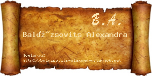 Balázsovits Alexandra névjegykártya